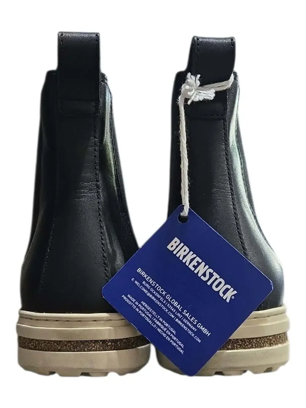 Birkenstock Bend Chelsea Boots in Black Natural Leather unisex W6 M4